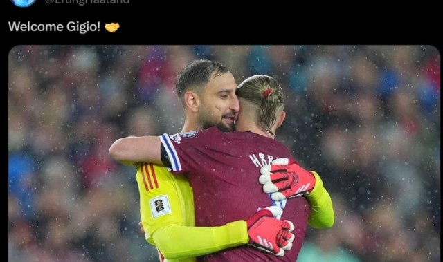 开云体育登录-重磅引援官宣！哈兰德社媒分享与多纳鲁马拥抱合影：欢迎到来，吉吉奥！